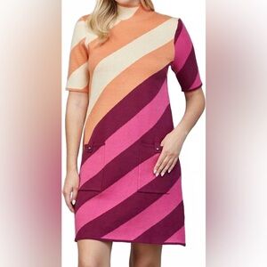 Fate sweater dress with diagonal stripes